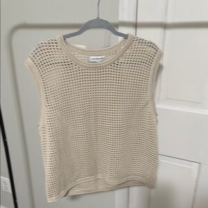 Chic Cream Knit Sleeveless Top
